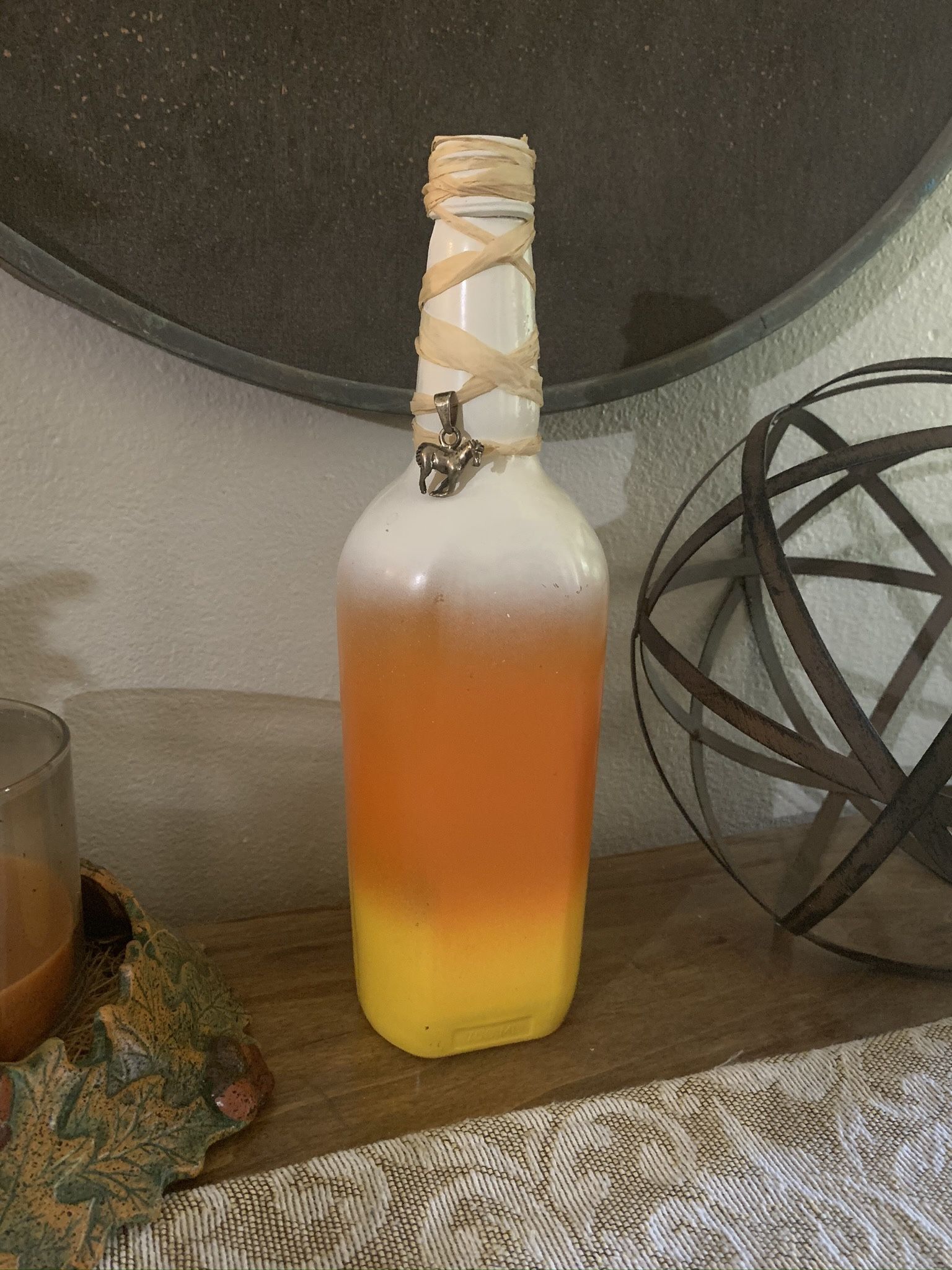 Rustic bottle for Fall / Thanksgiving / Halloween
