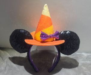 Disney Parks 2020 Candy Corn Witch Hat Minnie Mouse Ear Headband