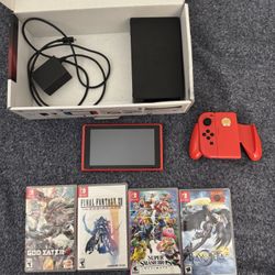 Nintendo Switch Red With Games 