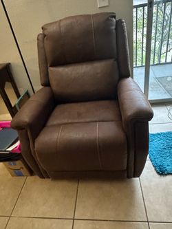 Brown power lifter recliner chair
