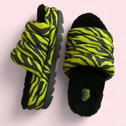 UGG Puffy Slide Slippers Zebra Print