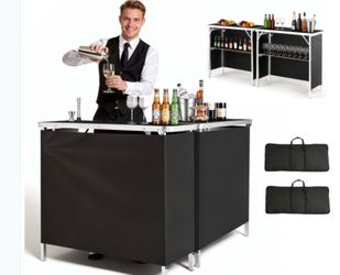 Folding portable bar table 2 pcs