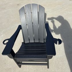 Brand New Black Multifunction Adirondack Chair  Assembled 