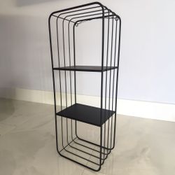 Modern Black Metal Decorative Shelf – Minimalist Industrial 2-Tier Stand - Oakland Park, FL