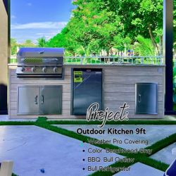 Custom Outdoor Kitchen BBQ Island – Built to Order | Grill, Sink, Fridge, Countertop