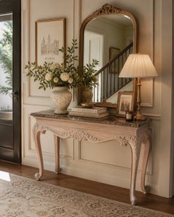 Elegant Marble Top Console Table