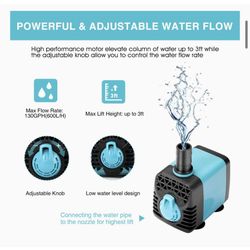 KEDSUM 130GPH Submersible Aquarium Pump