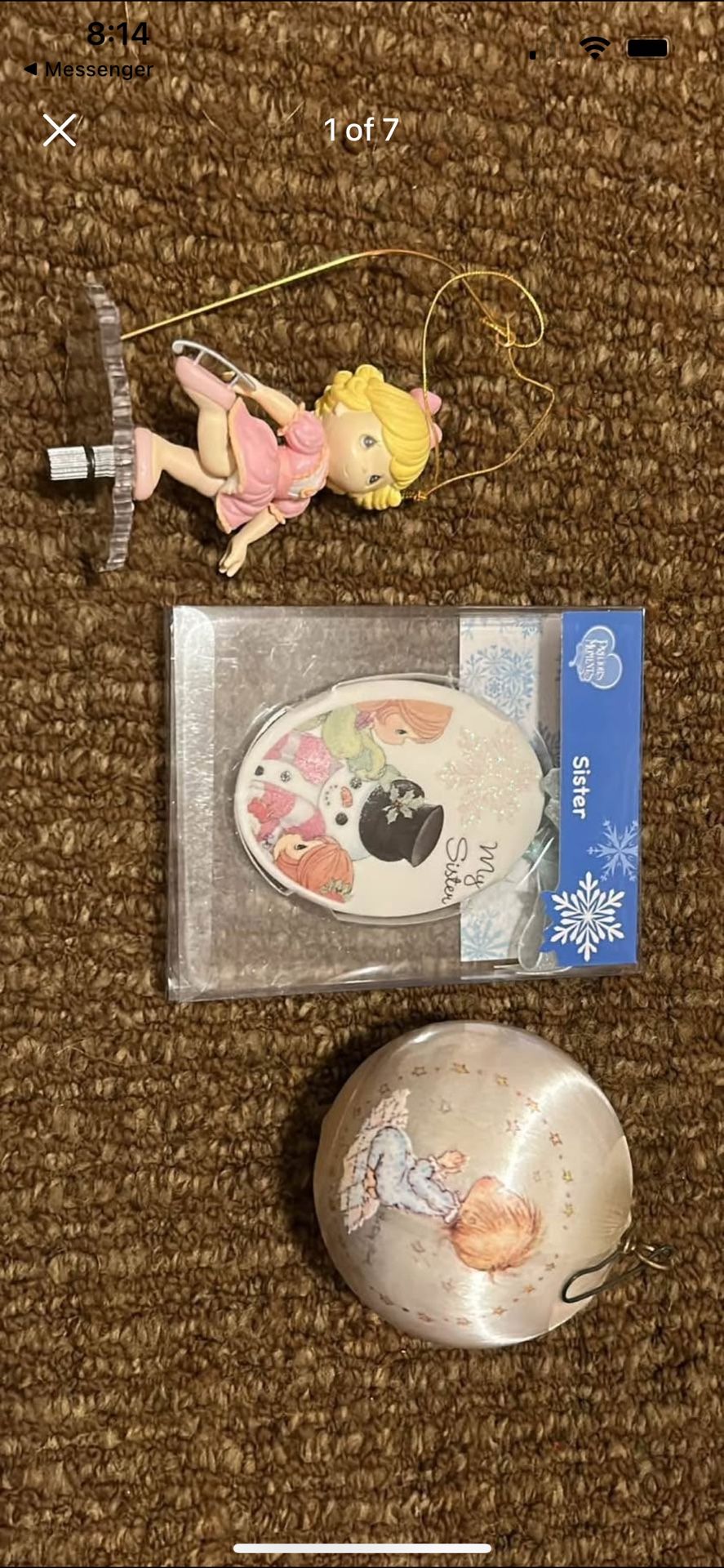 Set of three adorable precious moments vintage Christmas