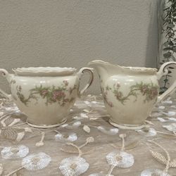 Federal Syracuse China made in America Dearborn Pattern Cream and Sugar Set No Lod