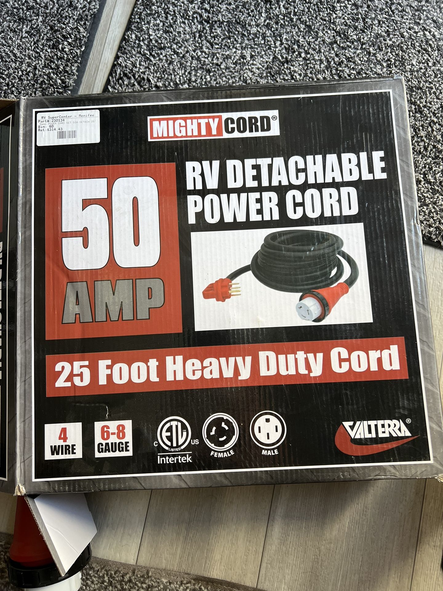 RV Detachable 50 AMP Power Cord