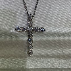 Zales 18k White Gold Diamond Cross