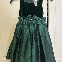 Green Taffeta Size 6 Girls Dress 