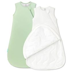 2 Quilted Supersoft Sleep Sack, 2.5 TOG Premium Bamboo Viscose Sleeping Bag (6-15 Months/Medium)