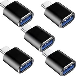 Usb C To Usb Adapter [5 Pack], Thunderbolt 3 To Usb 3 Compatible With MacBook