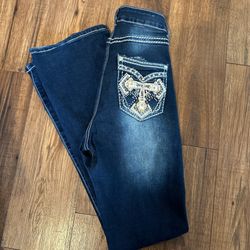 bejewled bootcut jeans
