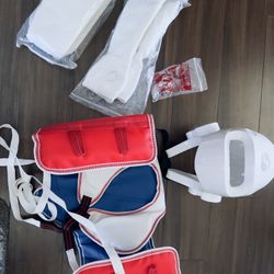  KID's Small Taekwondo Sparring Gear 7PC Set Full Karate Protectors Guards Basic set