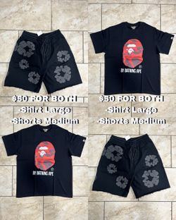 Bape Shirt And Denim Tear shorts