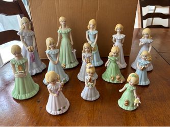Enesco Growing Up Girls Lot of 13 Blonde Figurines