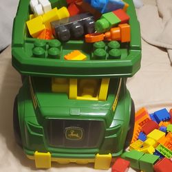 Brand New John Deere Truck With Lots Of Legos .( Never Used ).