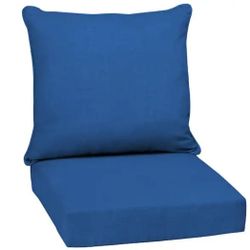 Deep Seat Bottom and Back Cushion 24 x 24, Cobalt Blue