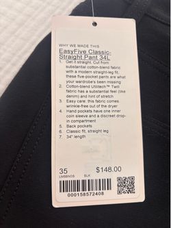 Men’s LuLu lemon classic straight pant