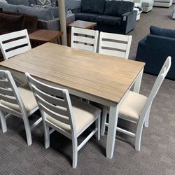 New White Dining Kitchen Table Set 