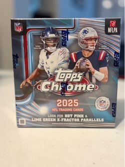 2025 Topps Chrome NFL Football Trading Card Mega Box New Sealed