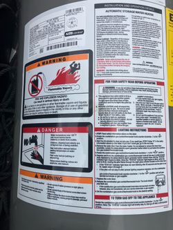 Rheem 40 gallons water heater Gas