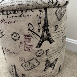 Paris Storage Stool  w/ Lid - Fabric 