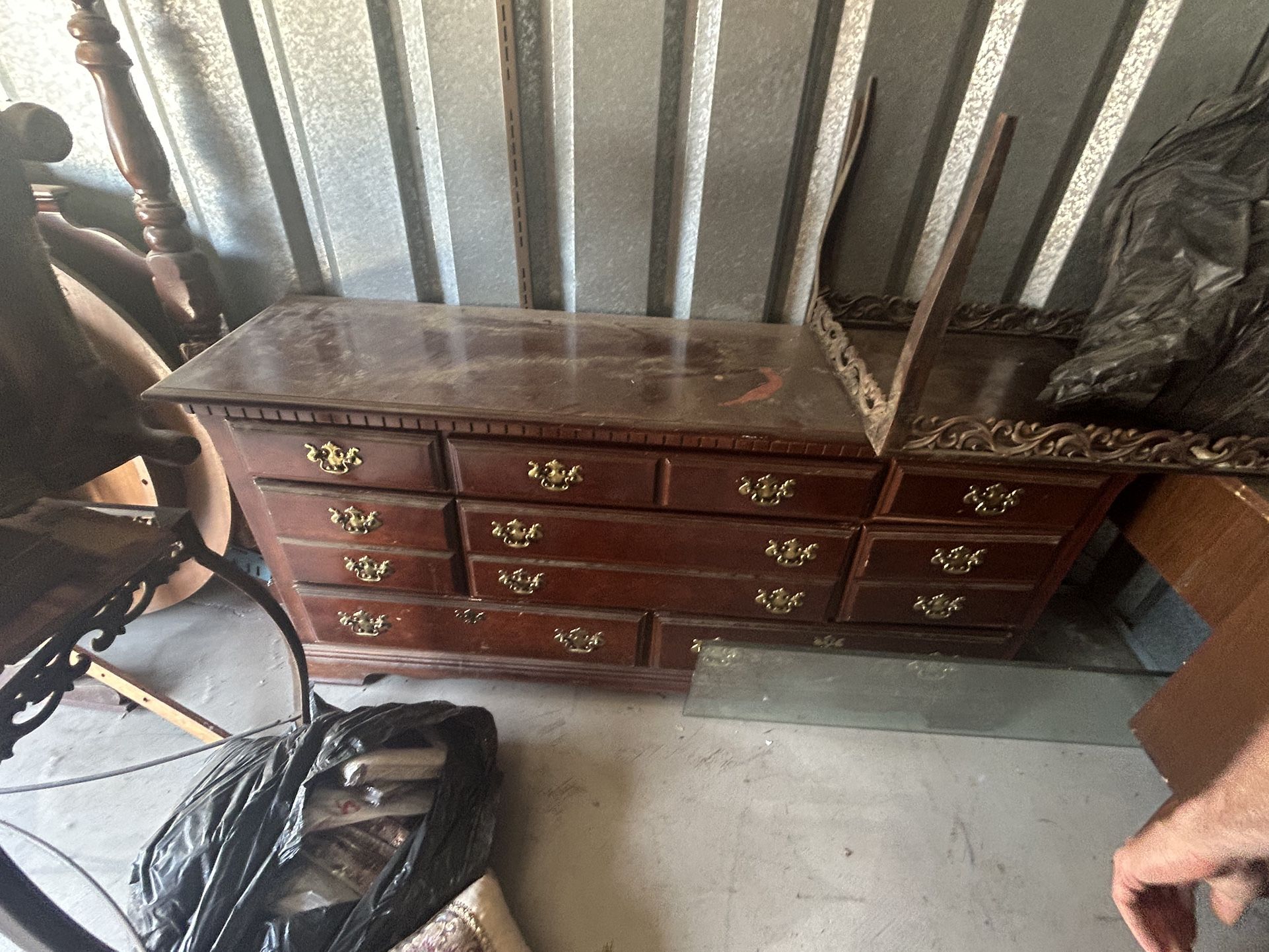 Wooden Dresser With Mirror