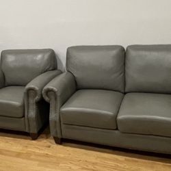 Abbyson Landon - Gray Top Grain Leather