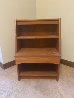 Vintage Teak Low Profile Nightstand 