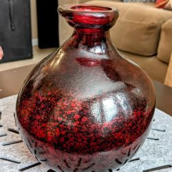Red Glass Vase
