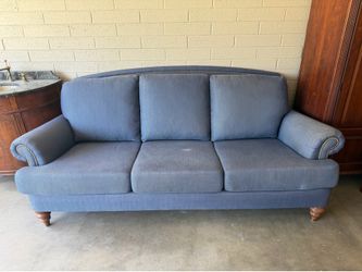 Ethan Allen Blue Sofa