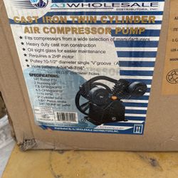 Cast Iron Twin Cylinder Air Compressor Pump
