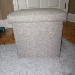 Small gray light weight foldable storage ottoman
