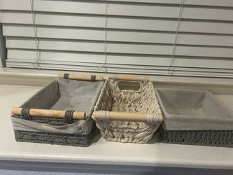 Wicker storage baskets