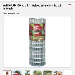 YARDGARD 100 ft. x 4 ft. Welded Wire Fencing with 4 in. x 2 in. Mesh - 12.5 gauge