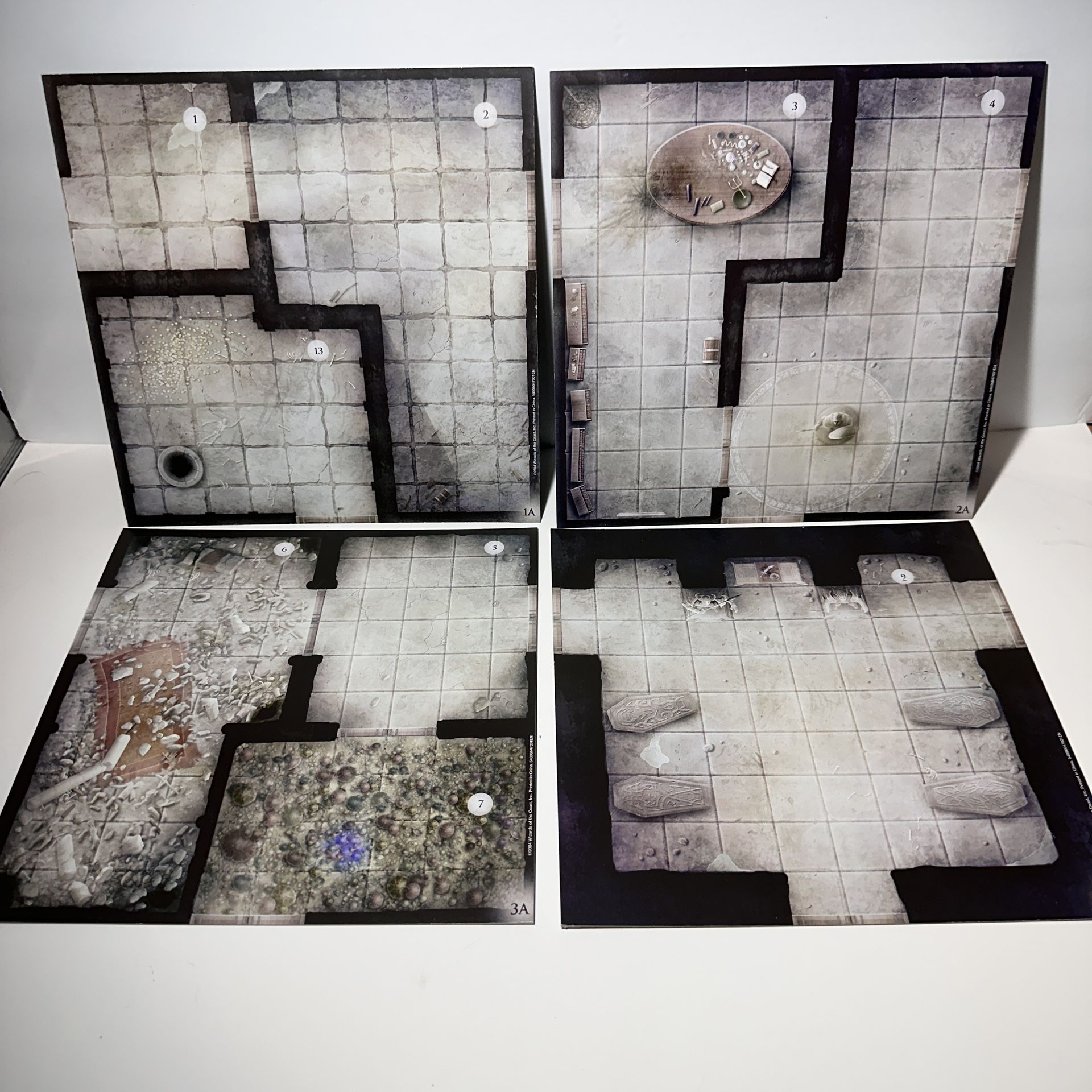 Dungeons & Dragons 4 double-sided map tiles replacement part 2004 RPG Wizards DnD D&D
