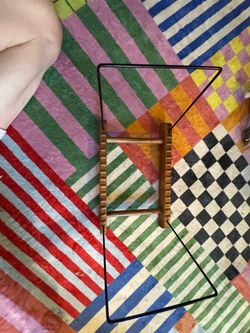 Metal and Wood Book or Plate Stand