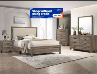 4pcs King size bedroom set with orthopedic mattress included