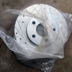 2 Rear Left & Right Drilled & Slotted Disc Brake Rotors,