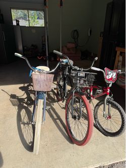 Huffy Adult Cruisers and Kids Bikes plus Bike Rack!!