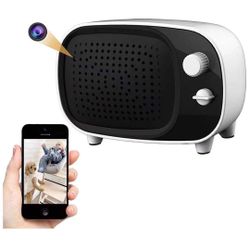 Wireless Hidden Camera Bluetooth Speaker WiFi Spy Camera, 1080P Security Cam Baby Monitor with Motion Detection Alarm and Night Vision, Real Time View