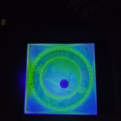 Vintage Uranium Glass Pairpoint Glass Company Commemorative Advertising Small Plate