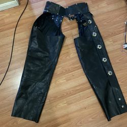 Vintage Leather Harley Davidson Motorcycle Chaps