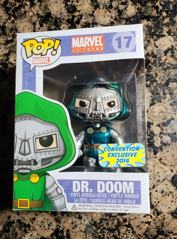Authentic Very Rare Marvel Dr Doom #17 Funko Pop Convention Exclusive 2014 Metallic Vaulted MCU Fantastic Four