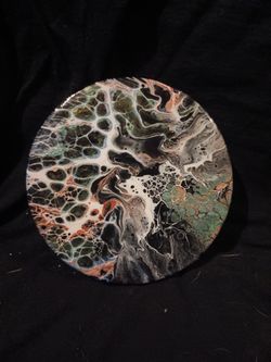 4" Round Acrylic Pour Painting 