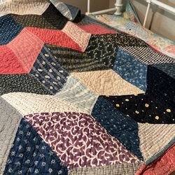 Antique Quilt Blue And Red