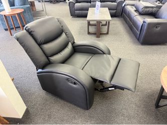 Black leather recliner